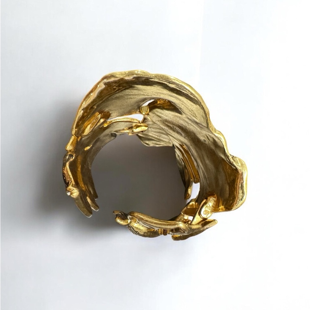Zara Elegant Golden Floral Leaves Cuff Armband Twisted Swirl Bracelet - Picture 3 of 3